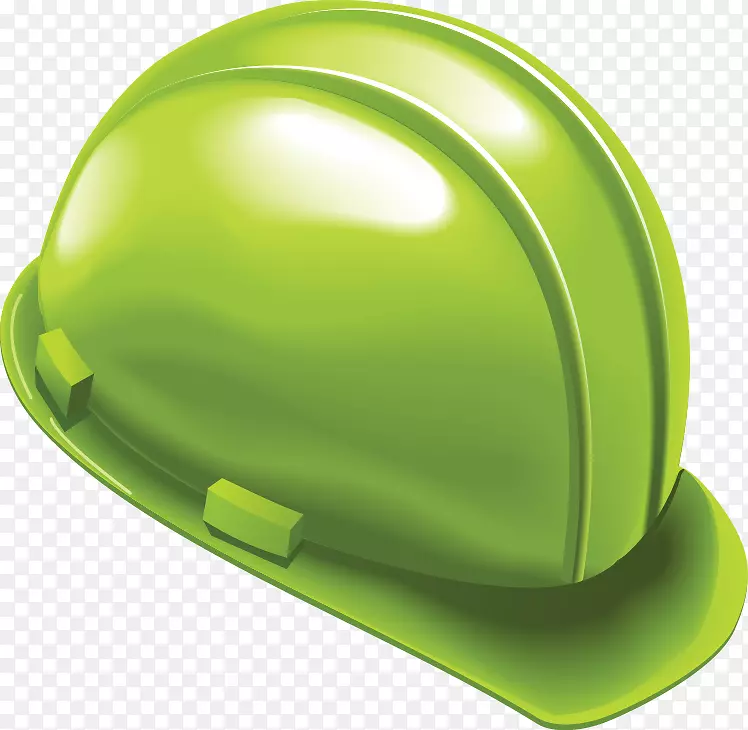 头盔安全帽工人.涂上绿色头盔的设计