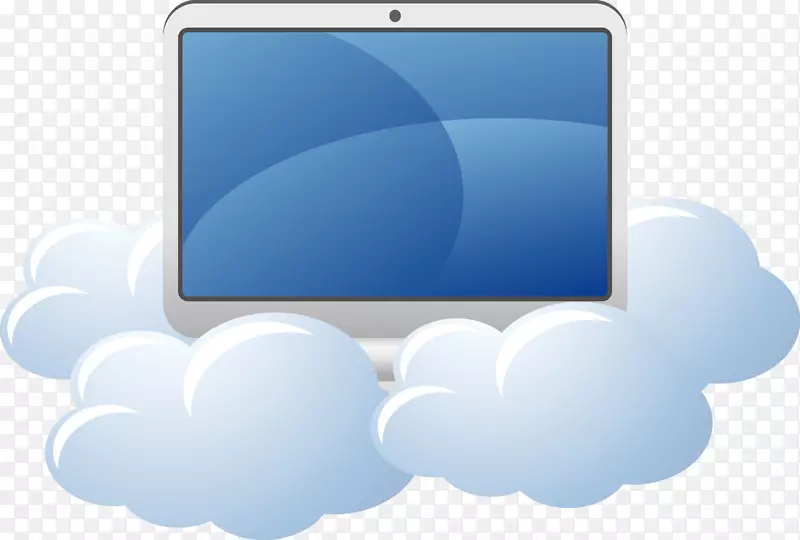 计算机监视器蓝天壁纸.计算机云服务材料
