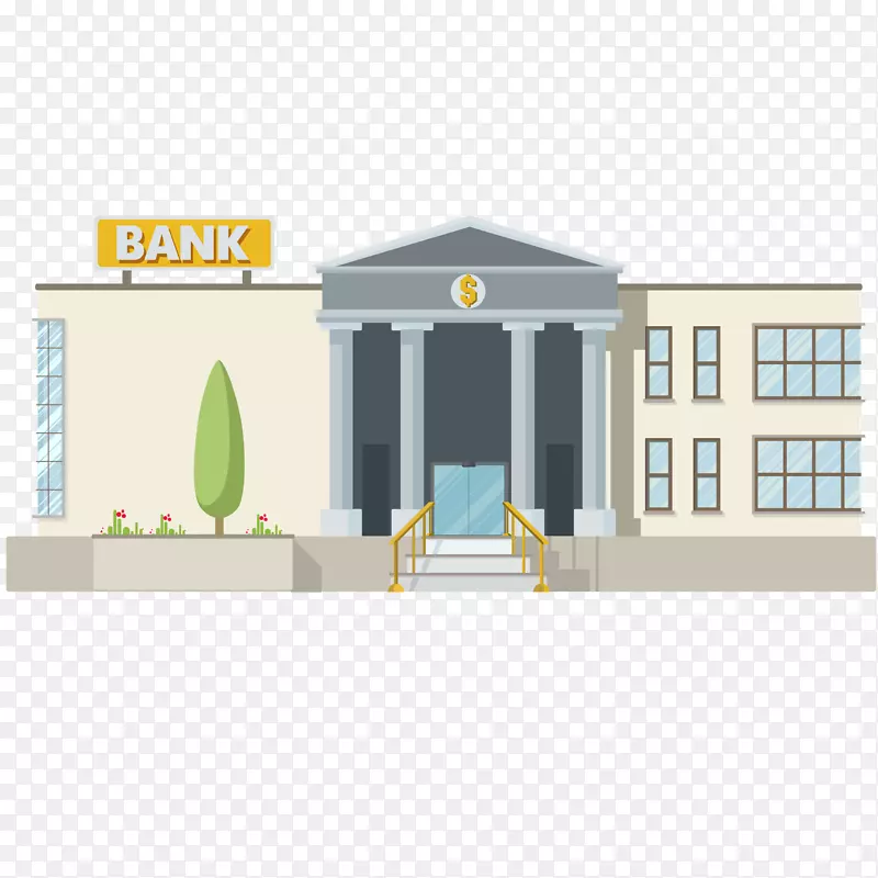 动画银行财务图-平面银行