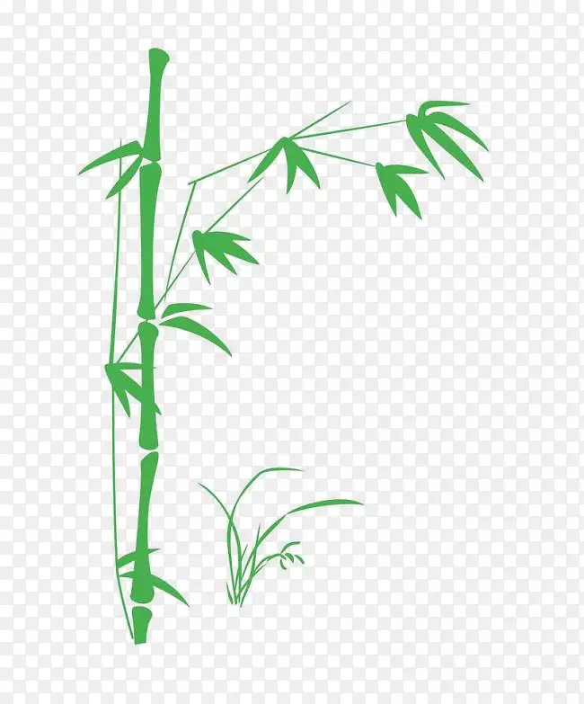墙壁贴纸竹剪影卡通创意