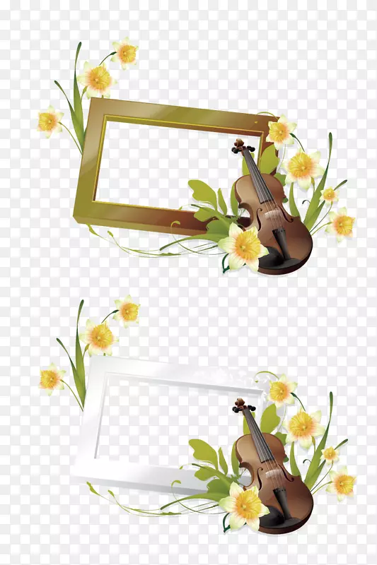 画框小提琴花三维小提琴