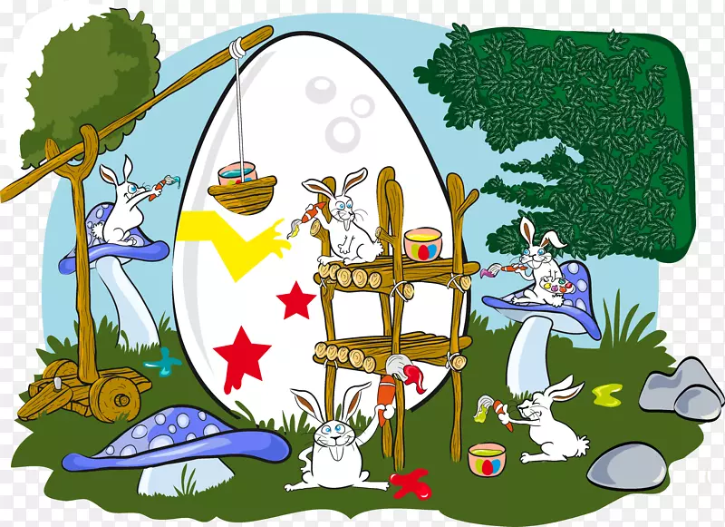 复活节兔子插图-复活节插图