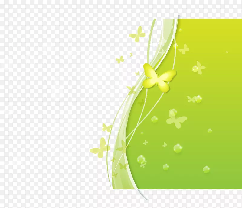 蝴蝶肥皂泡图案-新鲜绿色蝴蝶背景