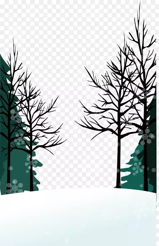 冬季壁纸-雪花背景林