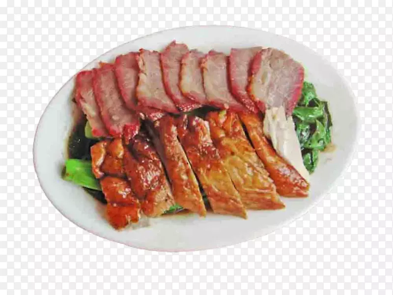 烧白切鸡、烤鹅、亚洲菜、海南鸡、米饭-食物烧烤猪肉