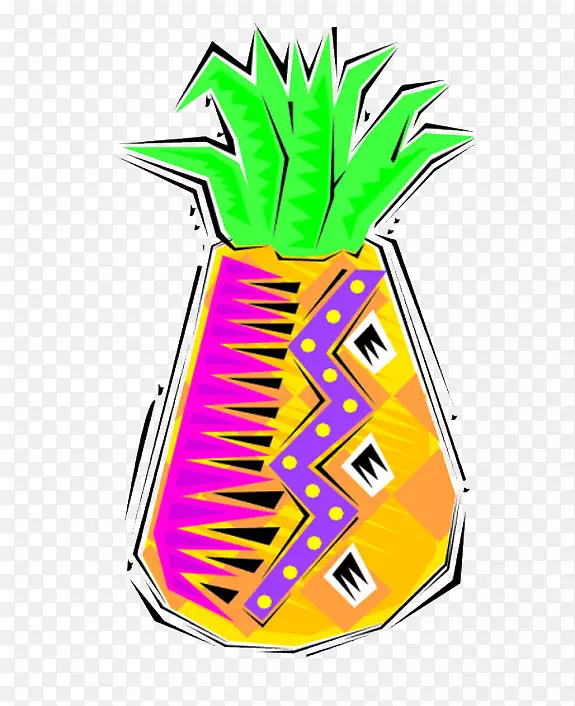 菠萝版税-免费剪贴画-菠萝彩绘