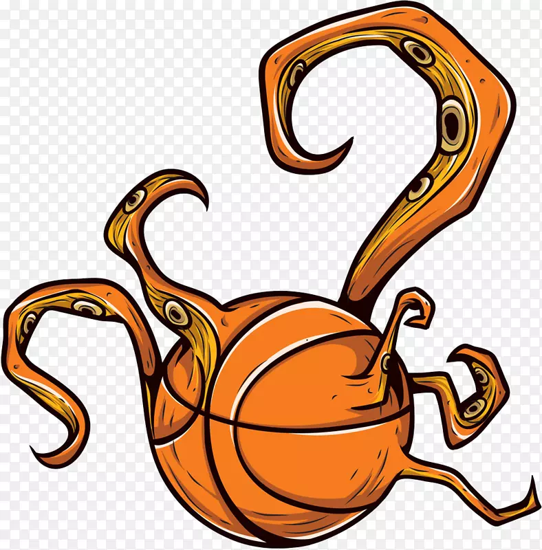章鱼保险杠贴纸-篮球怪物