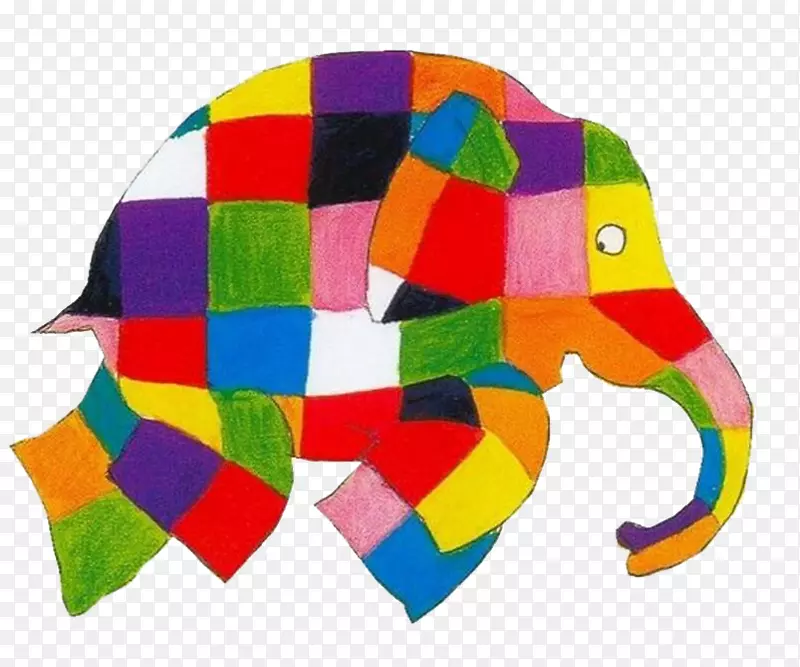 再一次，埃默尔的新朋友埃尔默，拼凑的大象德克勒伦范埃尔默插图-大象
