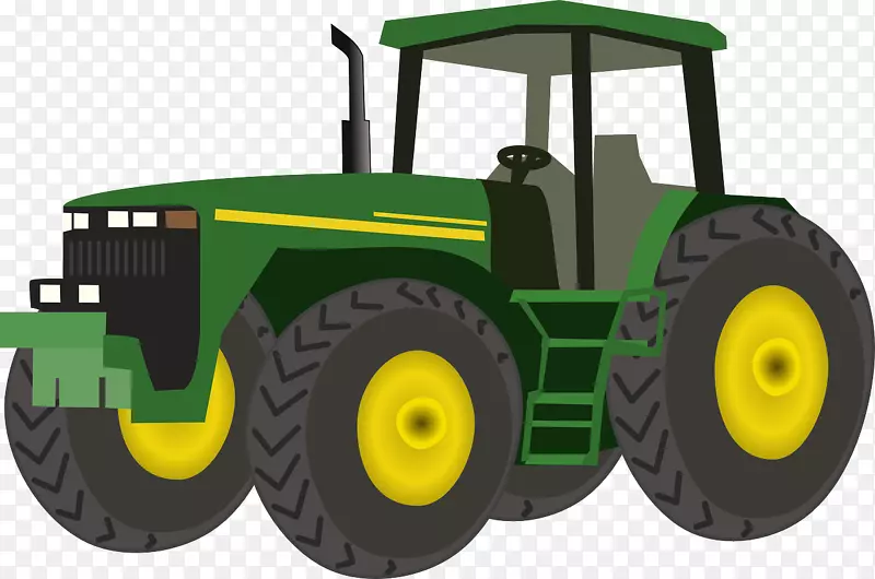 约翰迪尔剪贴画：运输拖拉机农业剪贴画绿色拖拉机