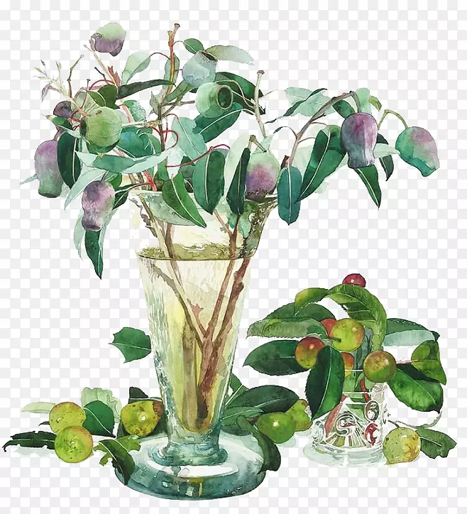 视觉艺术水彩画画家水彩画植物
