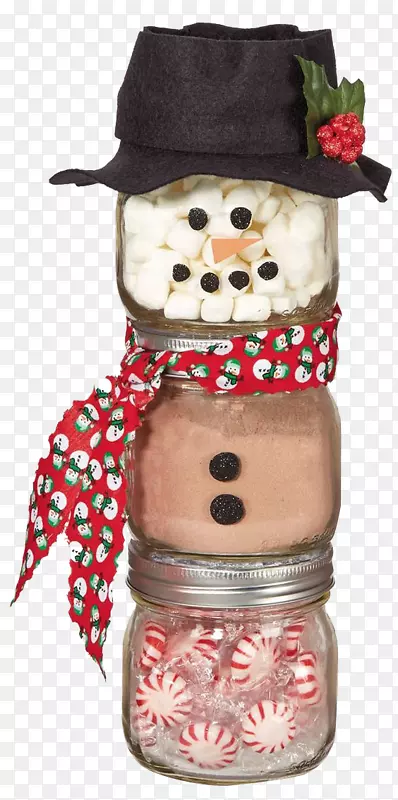 热巧克力婴儿食品梅森罐圣诞节棉花糖果罐设计