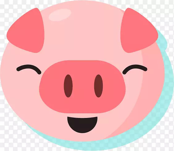 家猪轮廓免费-笑容满面的猪轮廓