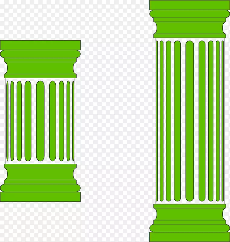 柱多里克顺序离子顺序剪贴画.绿色柱
