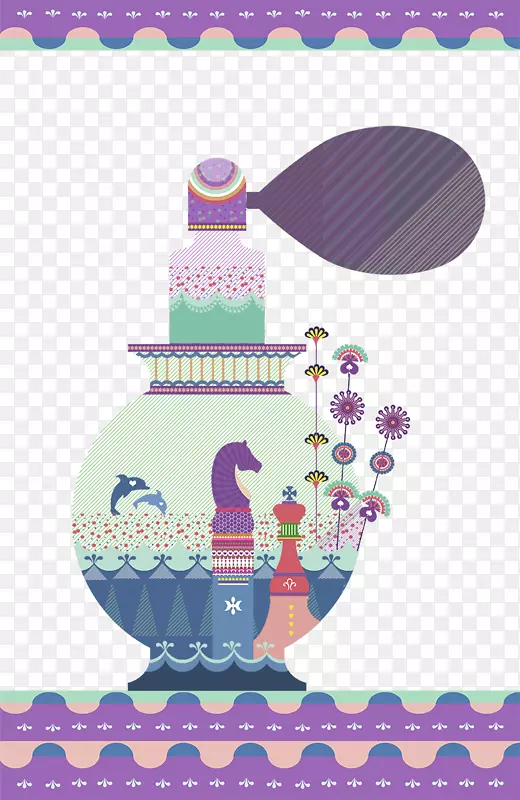 瓶香水卡通插图.香水瓶
