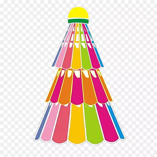 羽毛球圣诞树海报-彩色羽毛球圣诞树