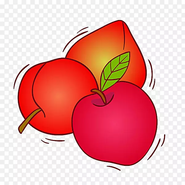 番茄水果免费插画-桃子