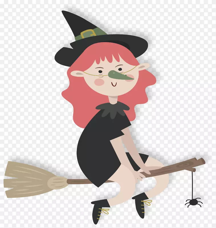 女巫扫帚-扫帚上的女巫