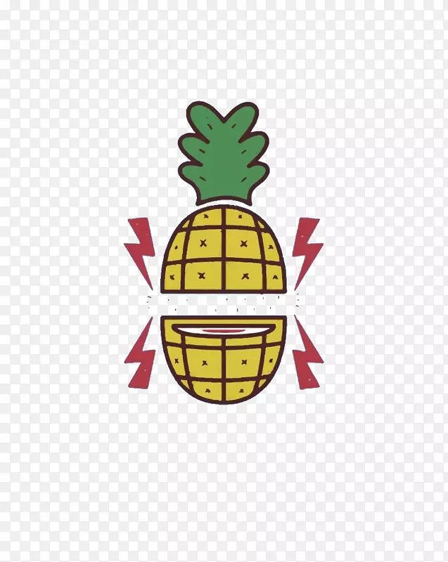 菠萝t恤水果剪贴画-去切菠萝