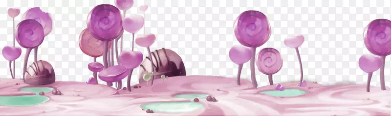 棒棒糖-紫色卡通糖果边缘纹理
