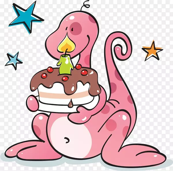 生日蛋糕祝你生日快乐恐龙剪贴画卡通恐龙蛋糕