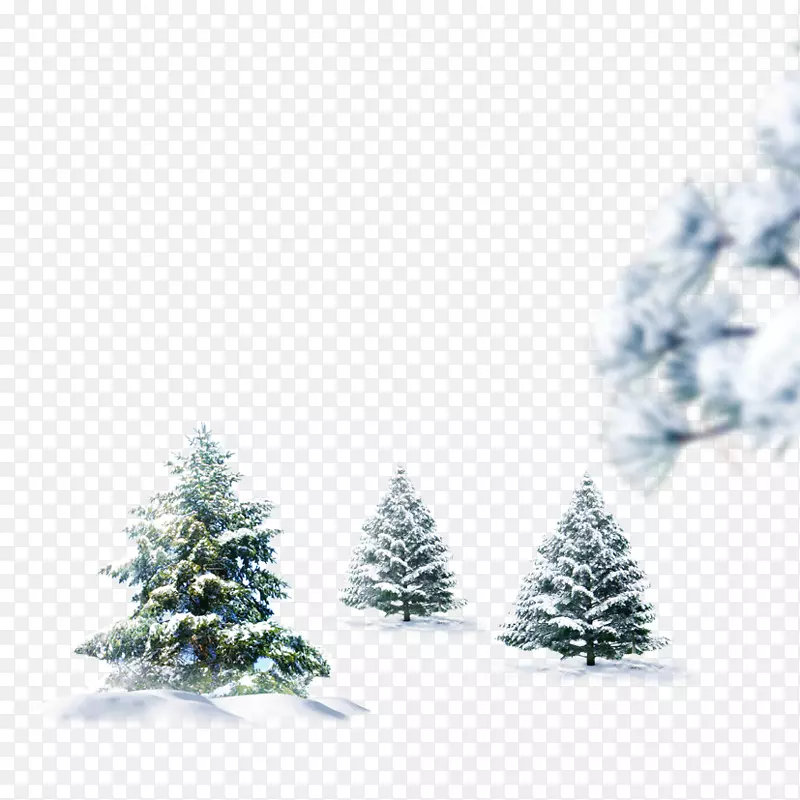 雪人圣诞冬雪树