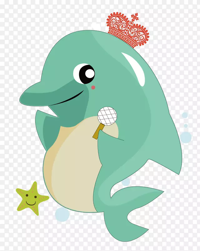 Adobe插画下载歌唱插画-歌唱海豚
