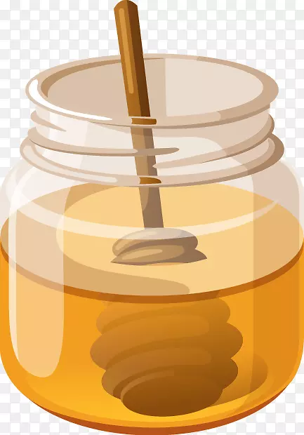 蜂蜜画图-卡通精美蜂蜜罐