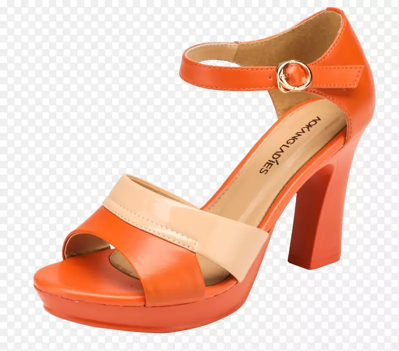 高跟鞋凉鞋连衣裙橙色鱼跟凉鞋