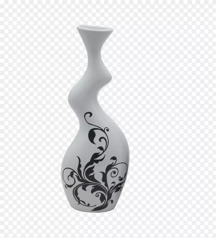 花瓶陶瓷黑白花瓶