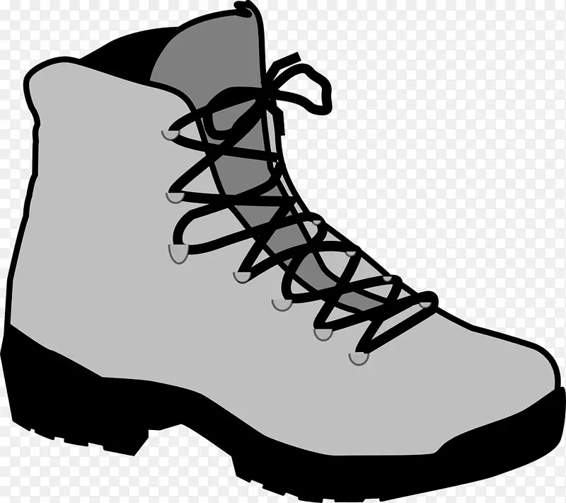 徒步旅行靴鞋夹艺术.灰色山靴