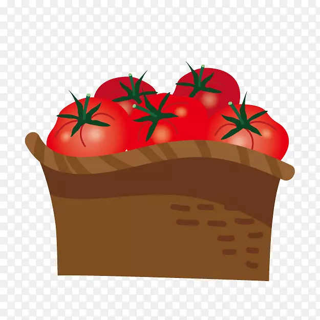 番茄红色蔬菜插图-一篮子西红柿