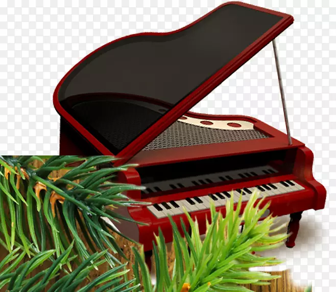 数码钢琴电动钢琴-红黑钢琴