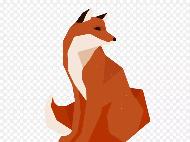 红狐t恤几何学几何风格狐