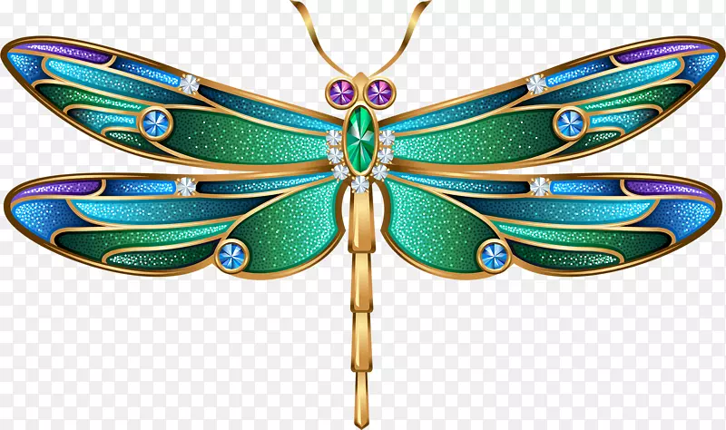 蜻蜓蓝夹艺术-钻石蜻蜓装饰