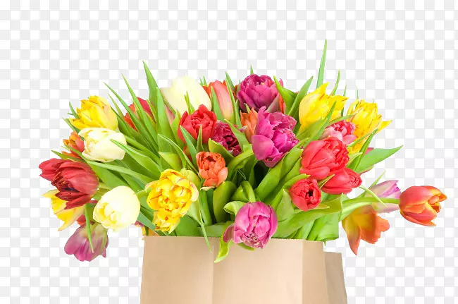 国际妇女节节假日-美丽的郁金香插花
