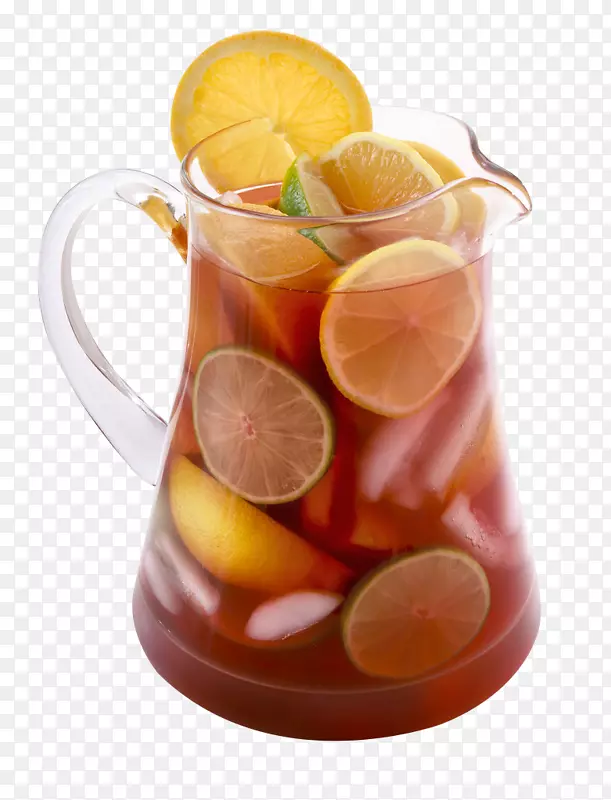 果汁茶桑格里亚鸡尾酒装饰柠檬水-果汁酒吧