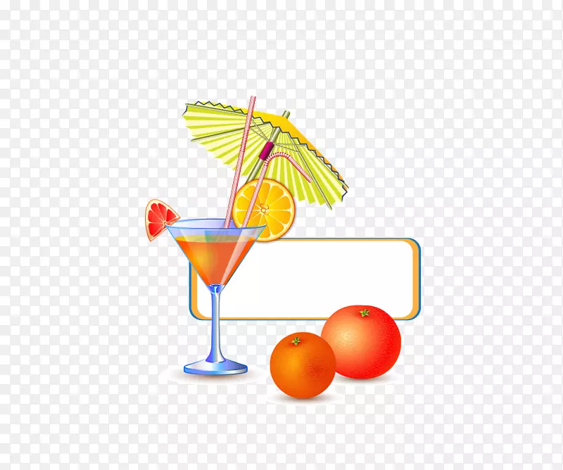 橙汁软饮料.红色水果鸡尾酒