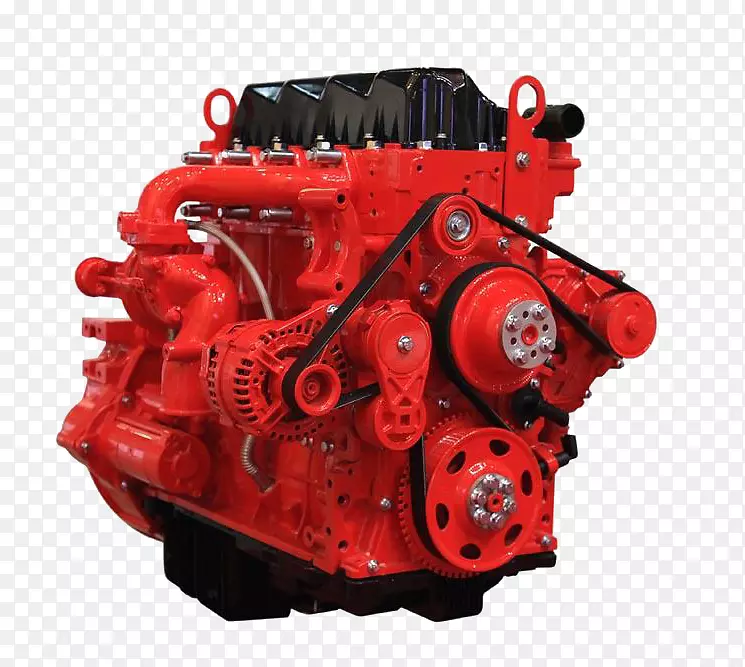 汽车柴油发动机涡轮增压器摄影.红色齿轮发动机