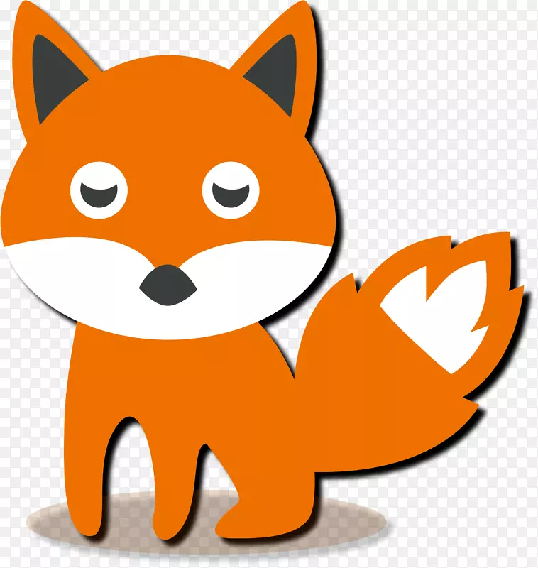 秋季动物免费内容剪贴画-可爱卡通小狐狸