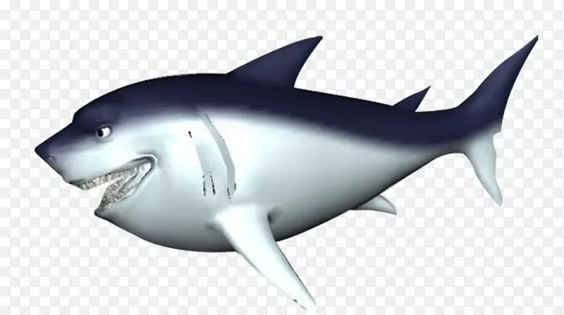 大白鲨鱼-卡通白鲨