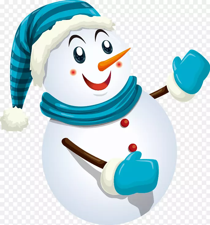 圣诞老人雪人圣诞-可爱雪人图案蓝色套装