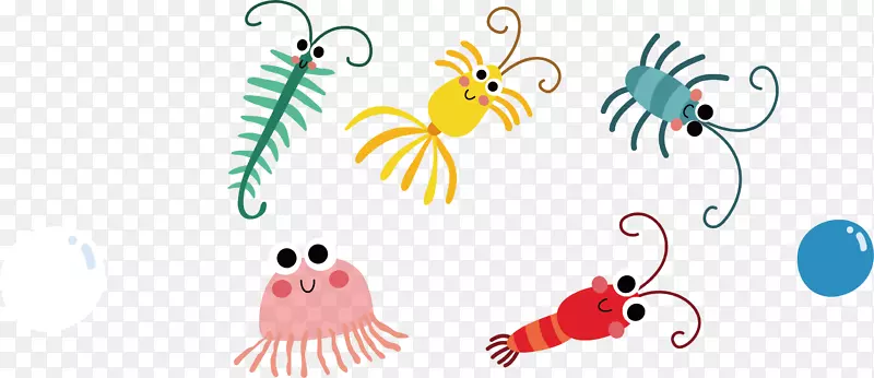 龙虾欧式插图.彩色龙虾