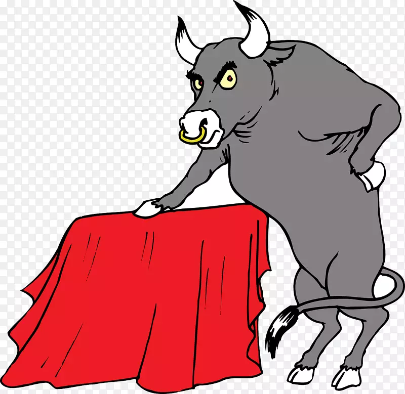 西班牙斗牛红牛披肩-强壮的公牛