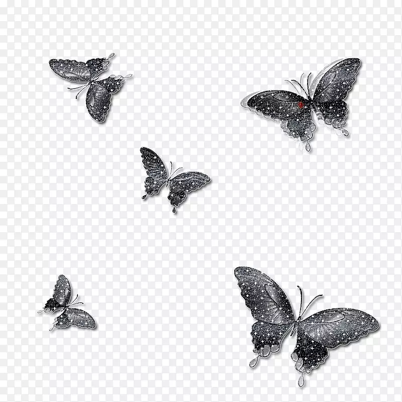 蝴蝶嬉皮士-黑色蝴蝶，飞行，材料