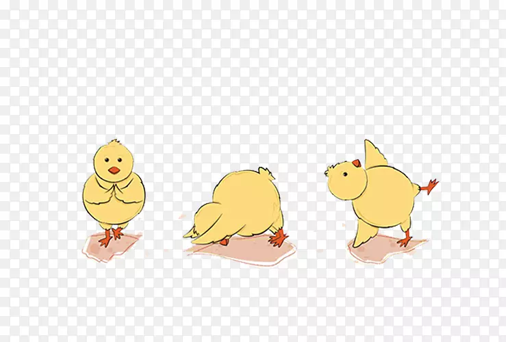 小黄鸡瑜伽复活节插图-复活节鸡