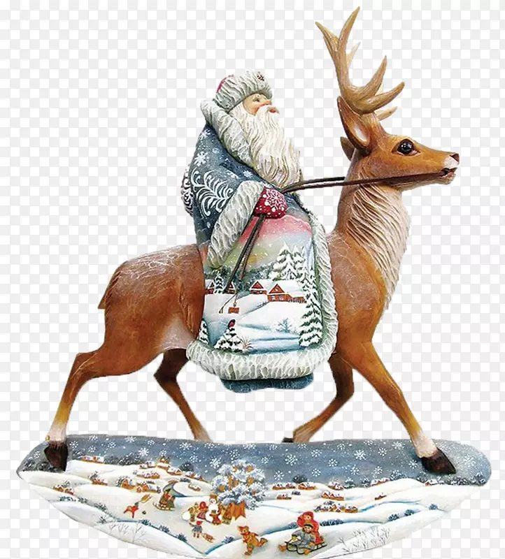 驯鹿驼鹿圣诞老人-驯鹿老人