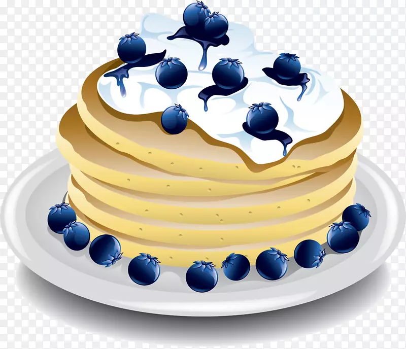 薄煎饼早餐薄饼蓝莓夹艺术蓝莓层蛋糕图片