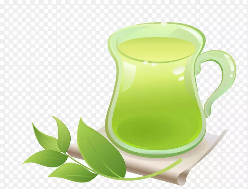 绿茶芙蓉茶原料摄影剪贴画新鲜绿茶