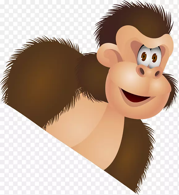 大猩猩猴子猩猩剪贴画-棕色大猩猩图案