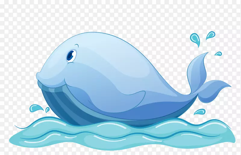 免版税卡通鲸插图-蓝鲸